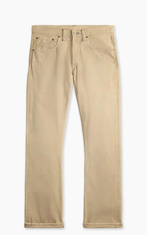 RRL Slim Boot Cream Selvedge Jean Distressed Cream made by RRL