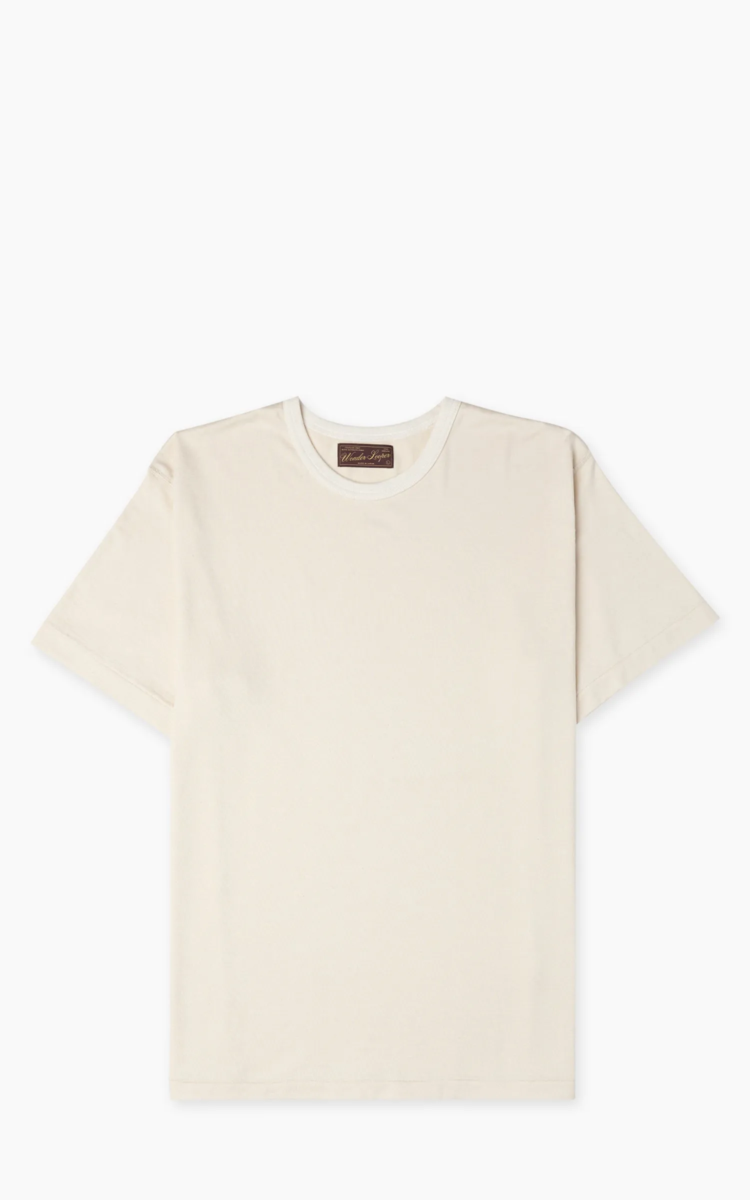Wonder Looper Ultimate Pima Tsuriami T-Shirt Ecru sold by Cultizm