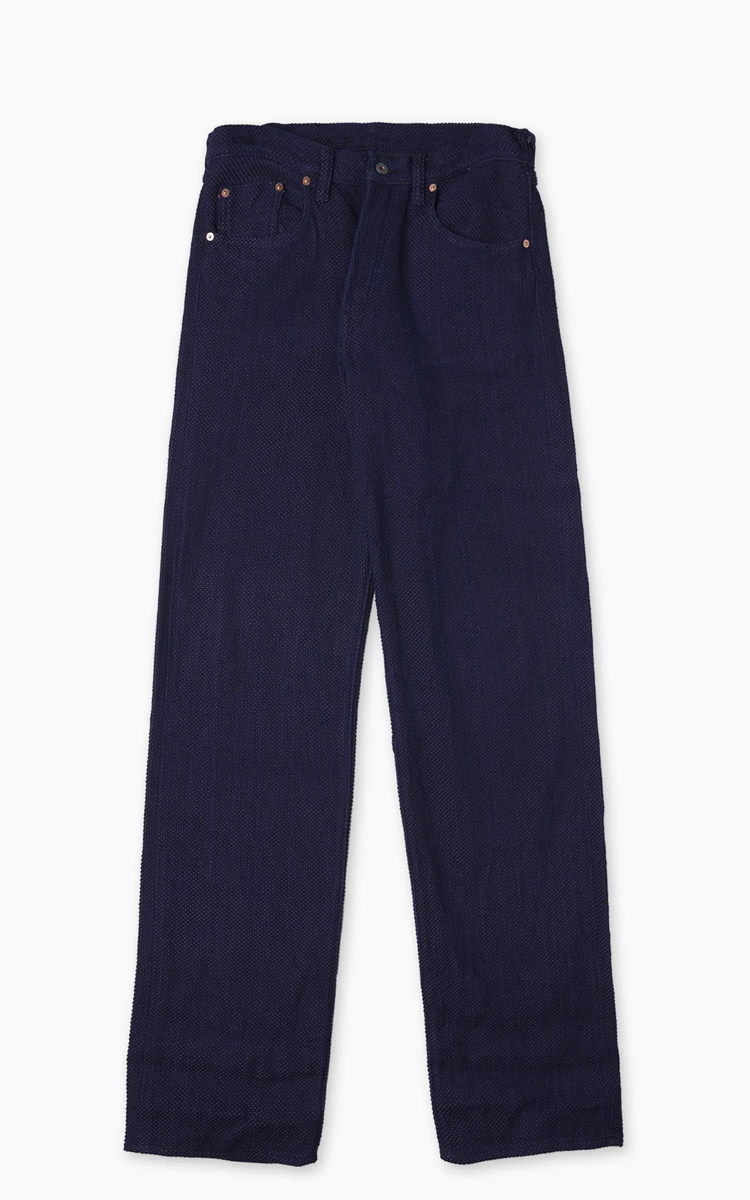Graph Zero Sashiko Loose Straight Selvedge Indigo sold by Cultizm