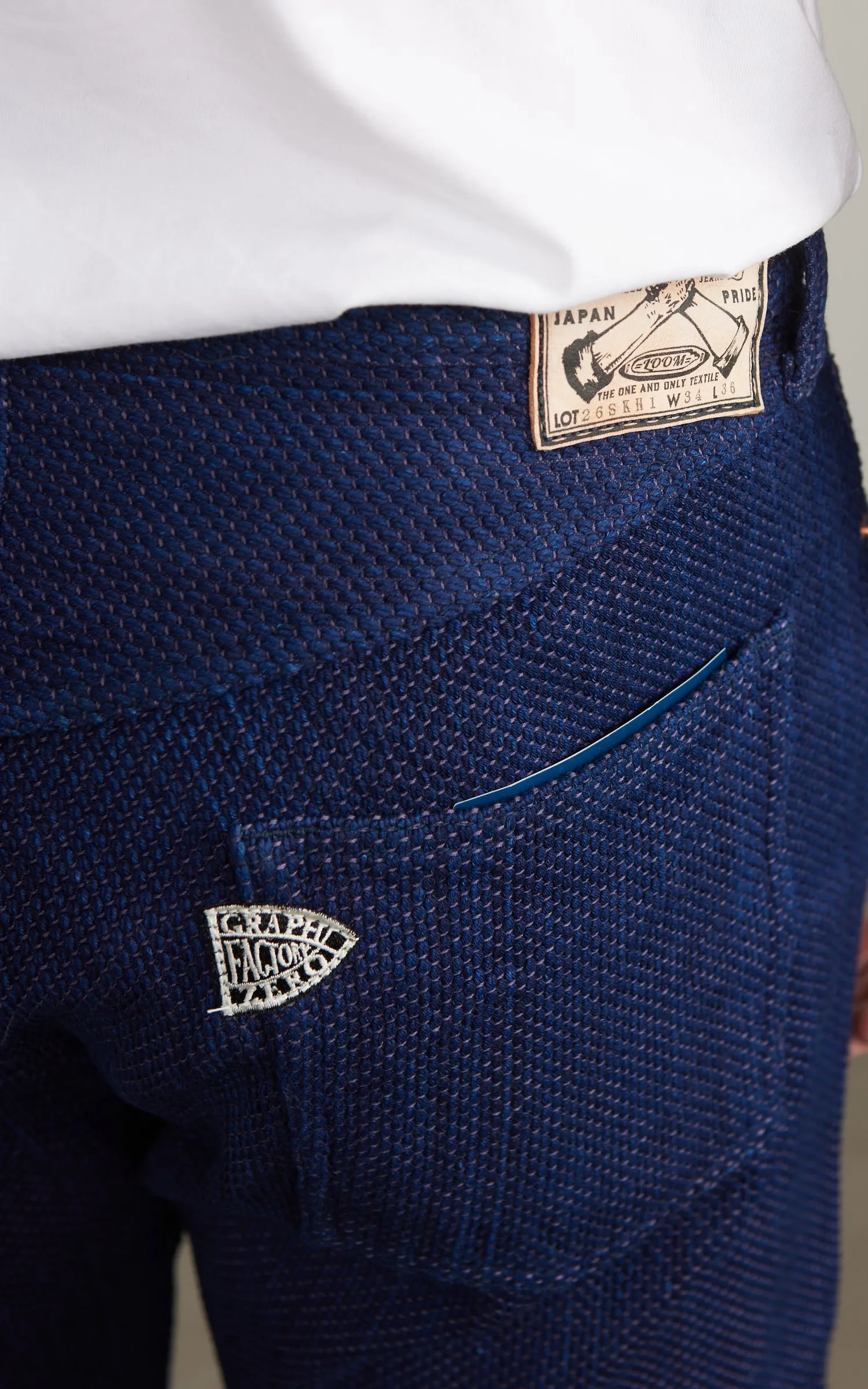 Graph Zero Sashiko Loose Straight Selvedge Indigo sold by Cultizm product image thumbnail 5
