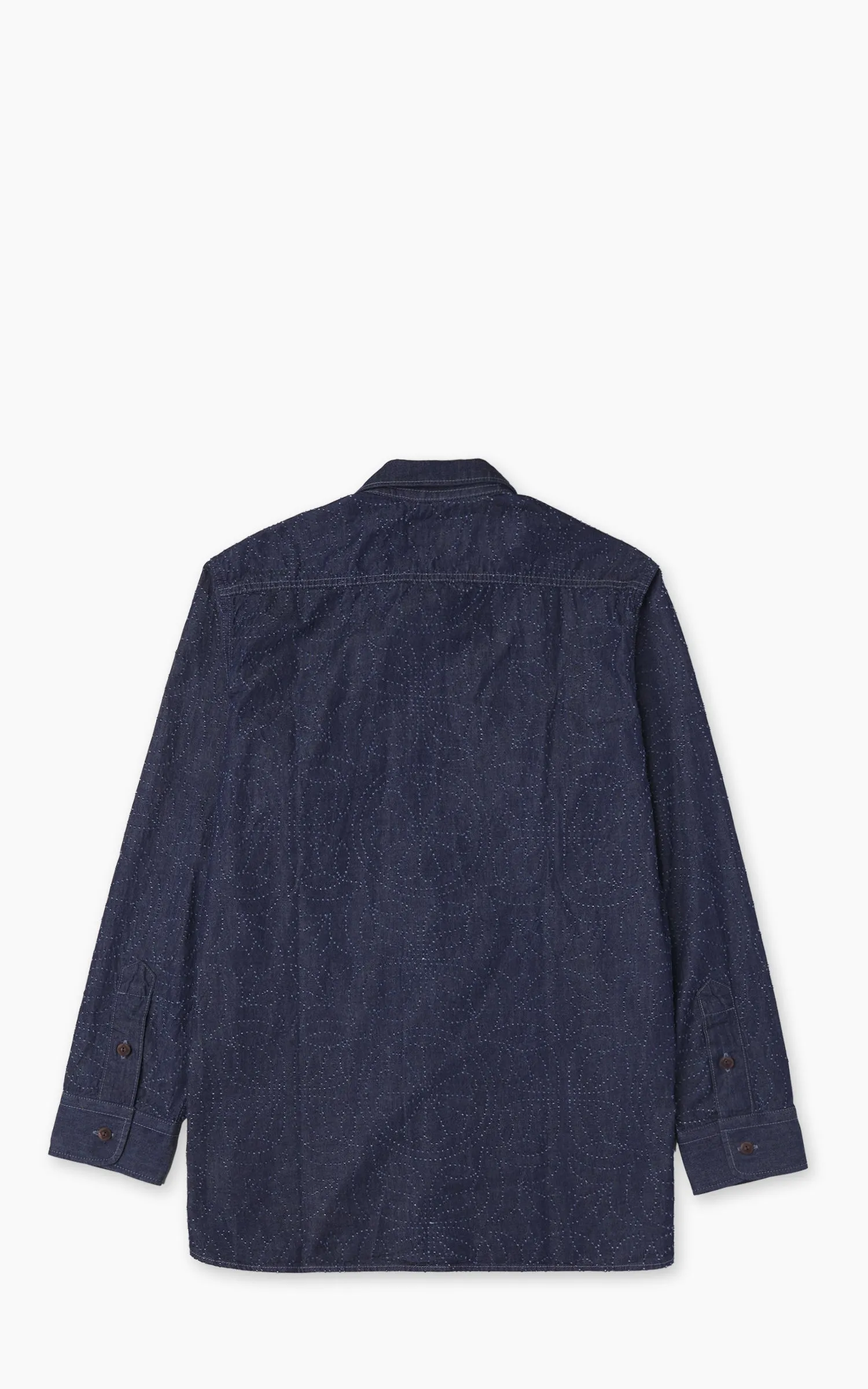 Graph Zero Officer L/S Shirt Flowers Indigo sold by Cultizm product image thumbnail 5