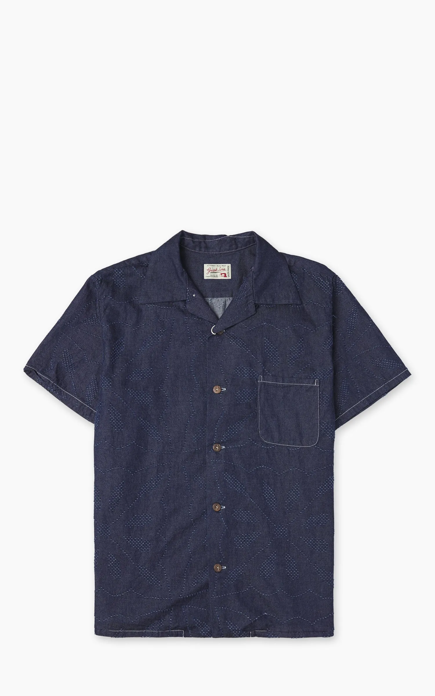 Graph Zero Aloha Shirt Flowers Indigo sold by Cultizm