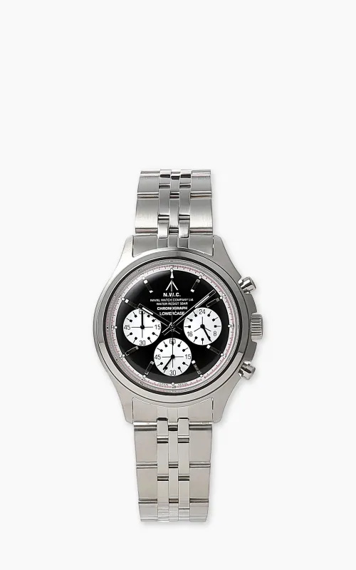 Naval Watch Company by LOWERCASE FRXC012 Quartz Watch Black + White Chrono Eye Dial Black made by Cultizm