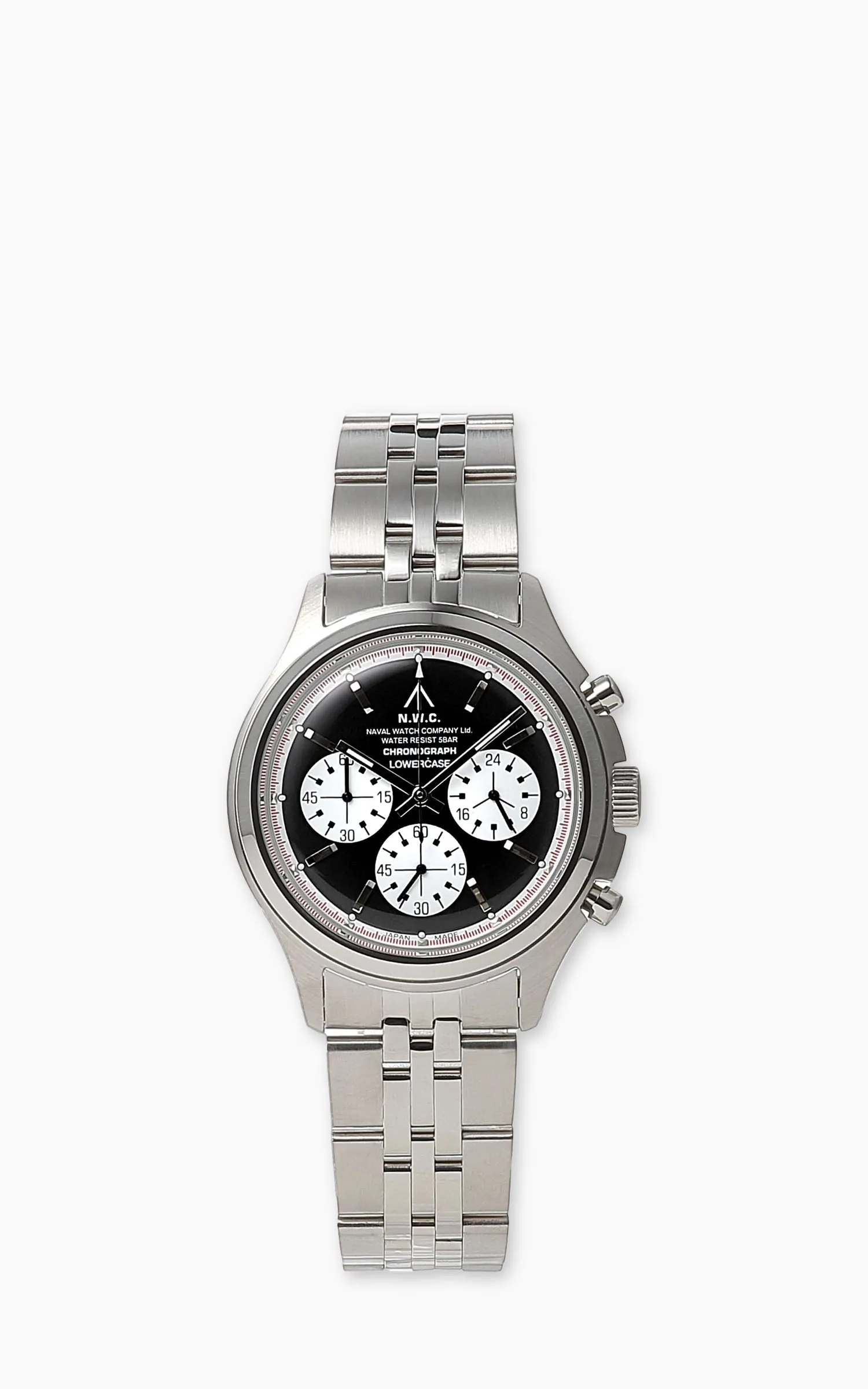 Naval Watch Company by LOWERCASE FRXC012 Quartz Watch Black + White Chrono Eye Dial Black sold by Cultizm