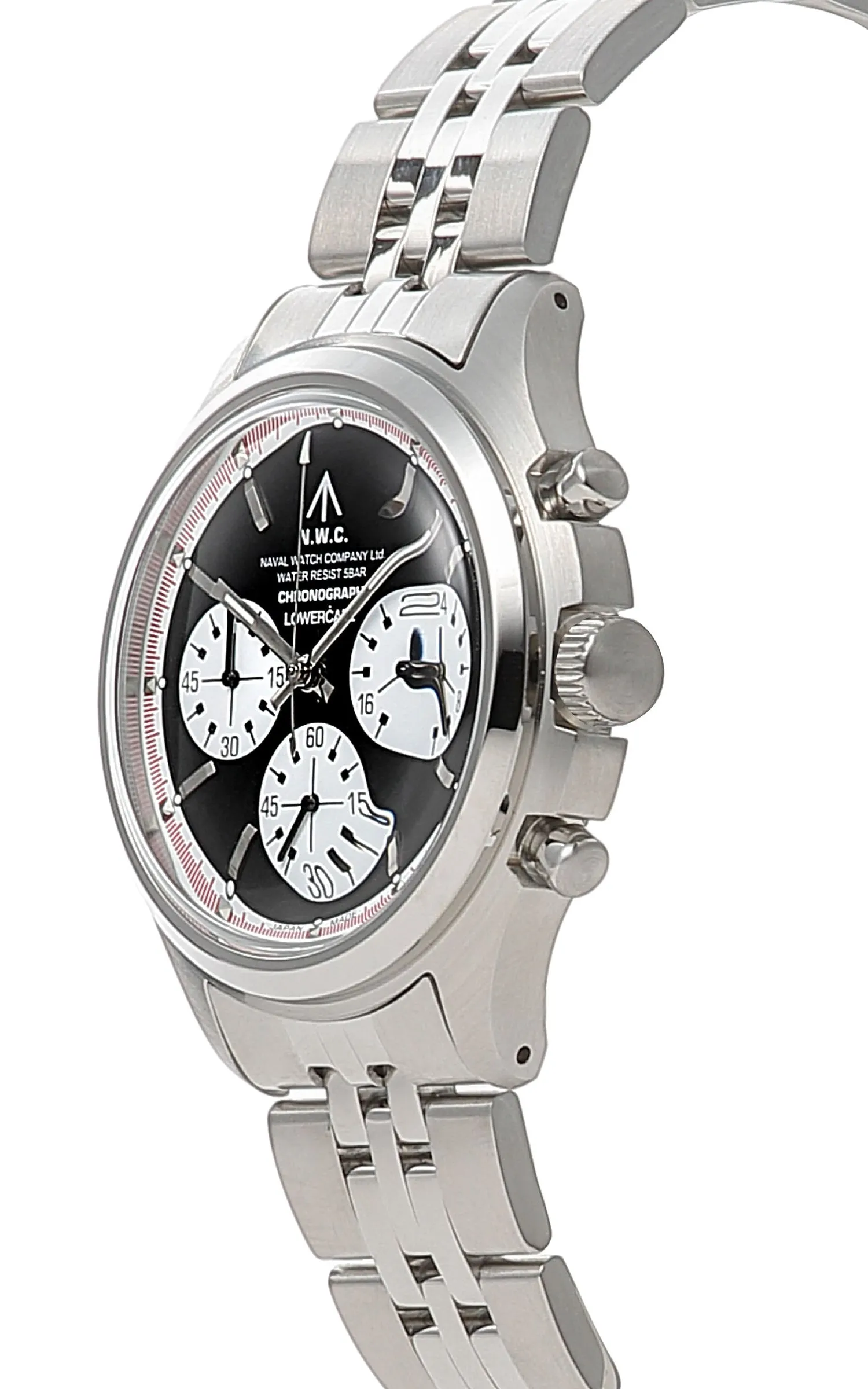 Naval Watch Company by LOWERCASE FRXC012 Quartz Watch Black + White Chrono Eye Dial Black sold by Cultizm product image thumbnail 2