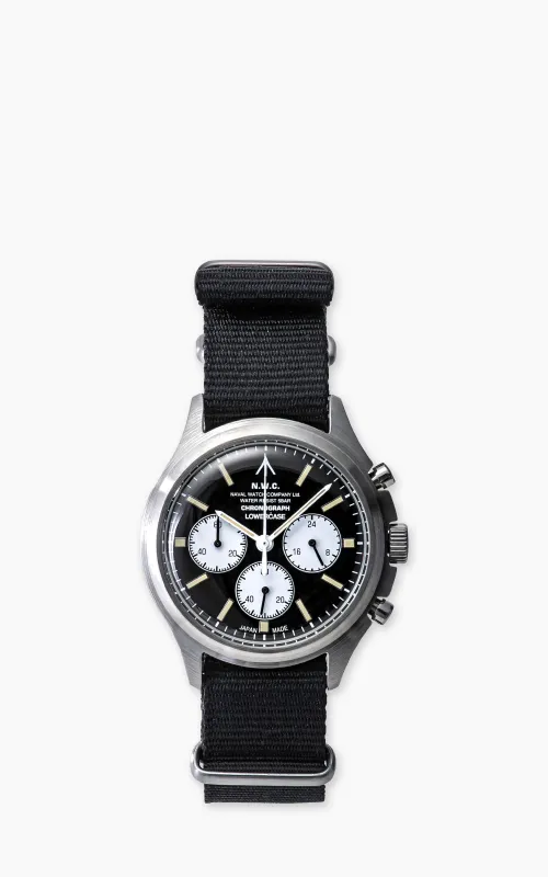 Naval Watch Company by LOWERCASE FRXC001 Quartz Watch Black + White Chrono Eye Dial Black made by Cultizm