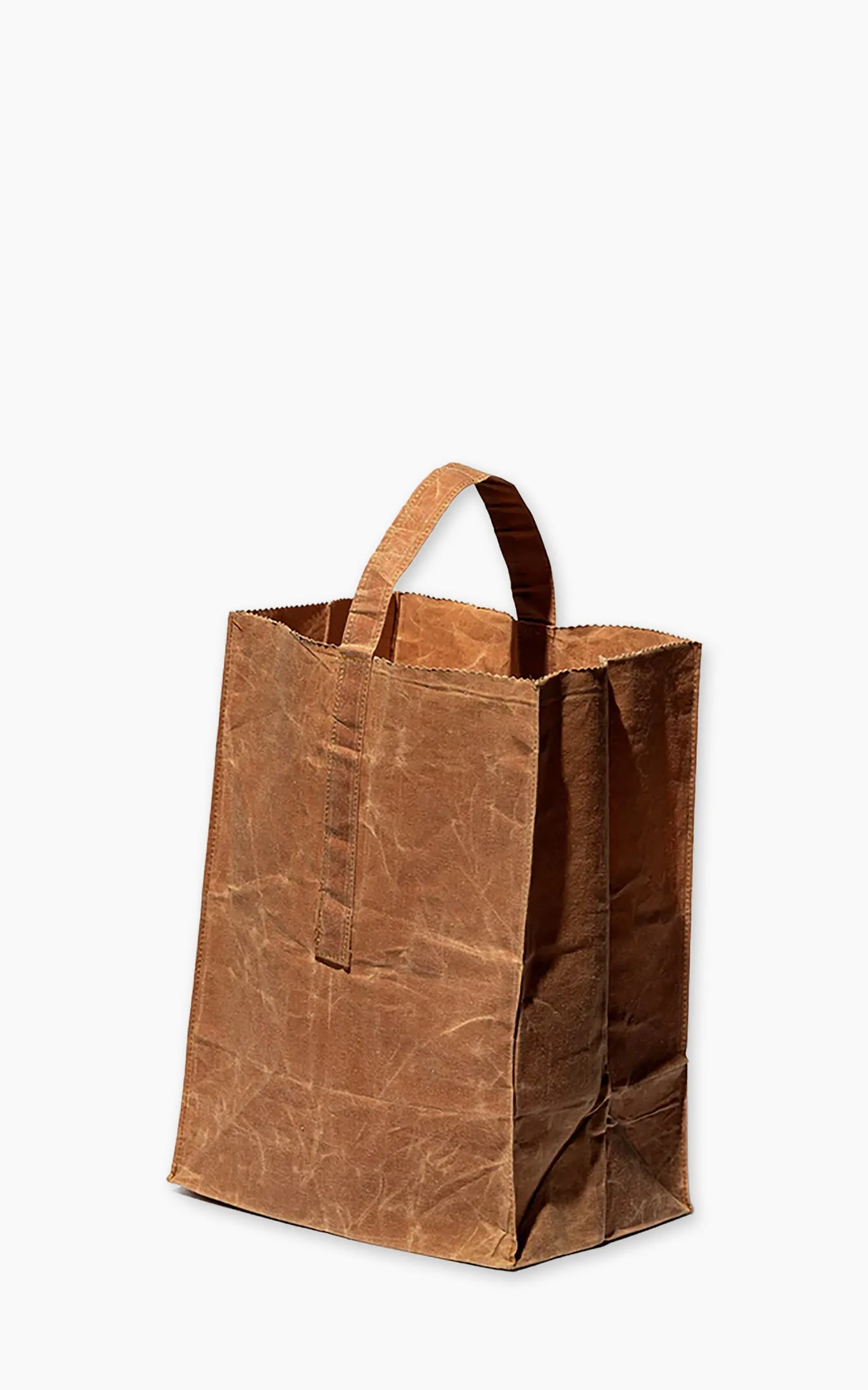 Puebco Grocery Bag With Handle Waxed Cotton Large Brown sold by Cultizm