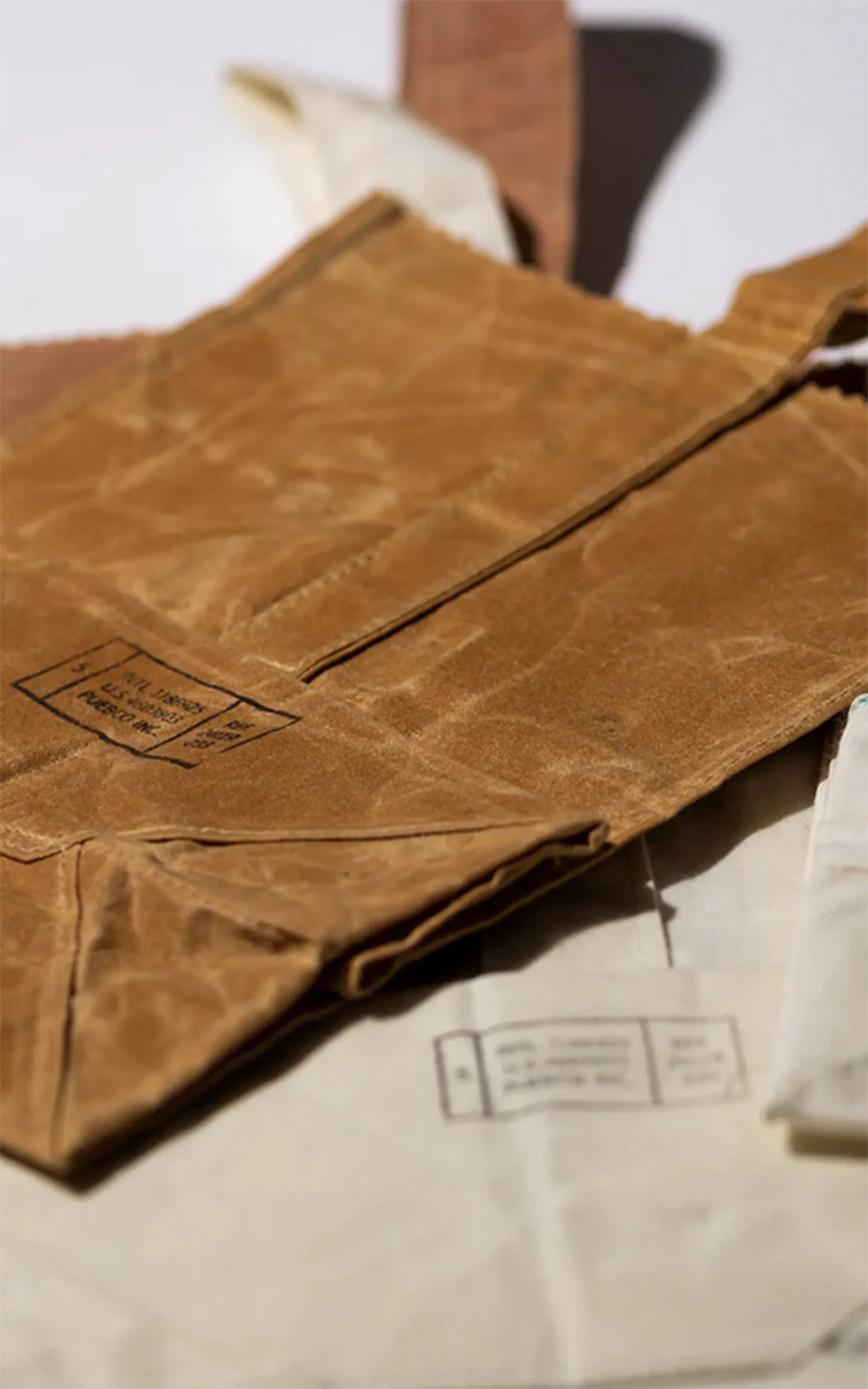 Puebco Grocery Bag With Handle Waxed Cotton Large White sold by Cultizm product image thumbnail 2