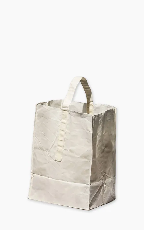 Puebco Grocery Bag With Handle Waxed Cotton Large White made by PUEBCO