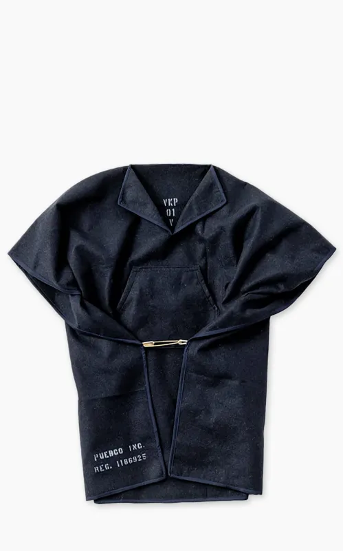 Puebco Felted Blanket Poncho Navy Blue made by PUEBCO