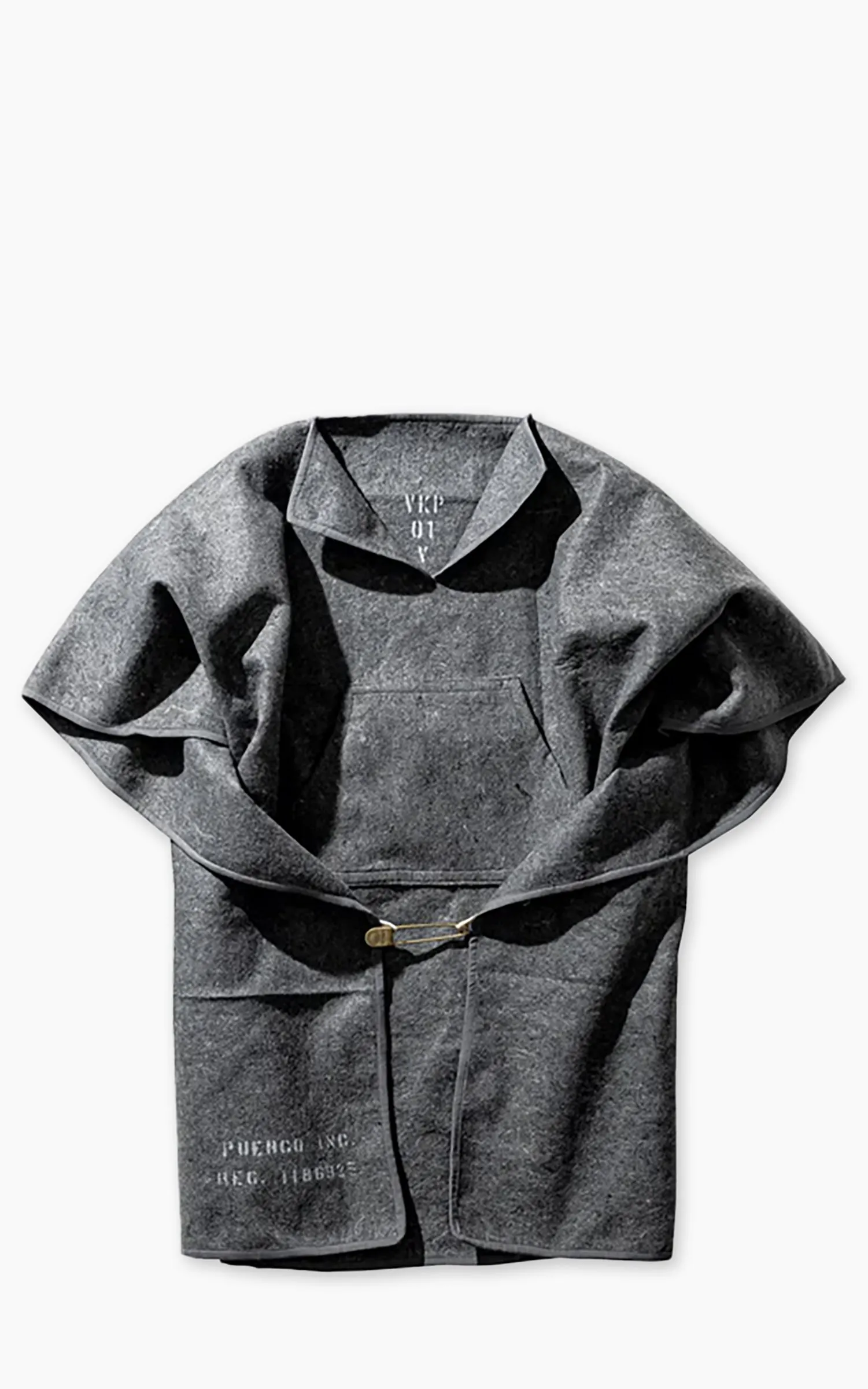 Puebco Felted Blanket Poncho Gray sold by Cultizm