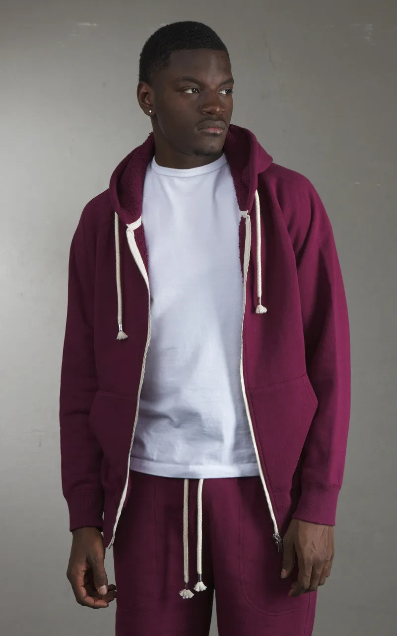 Wonder Looper Zip Hoodie Super Looper French Terry Burgundy sold by Cultizm product image thumbnail 3
