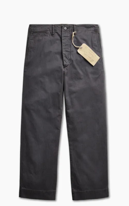 RRL Field Chino Flat Front Herringbone Black made by RRL