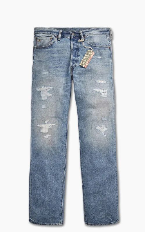 RRL Straight Fit Jean Repaired Clearville Wash made by RRL