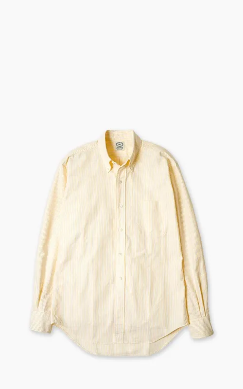 Kamakura Shirts Vintage Ivy Button-Down Oxford Shirt University Stripes Yellow made by Kamakura