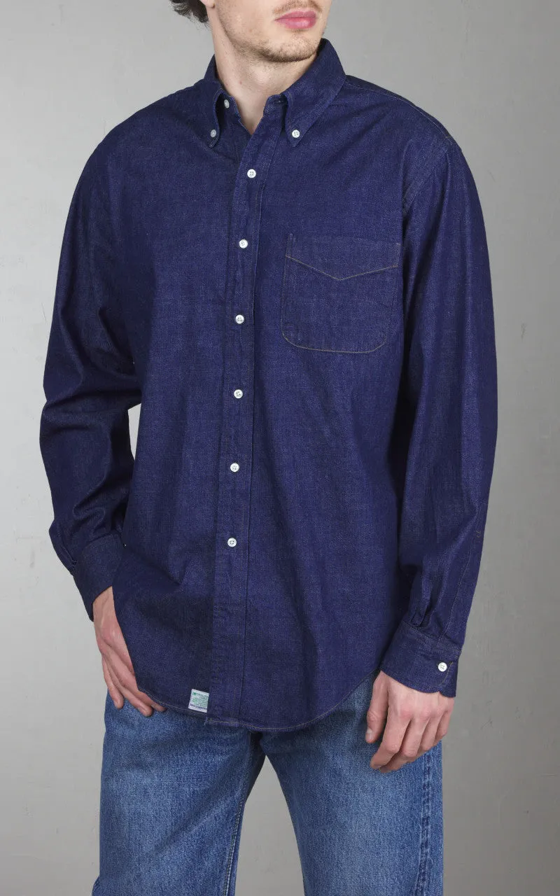 Orslow Standard Button Down Denim Shirt One Wash Indigo sold by Cultizm product image thumbnail 3