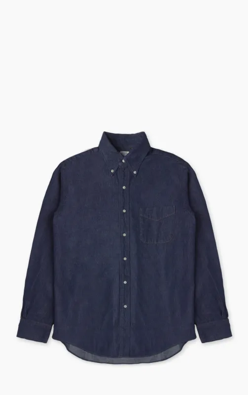 Orslow Standard Button Down Denim Shirt One Wash Indigo made by orSlow