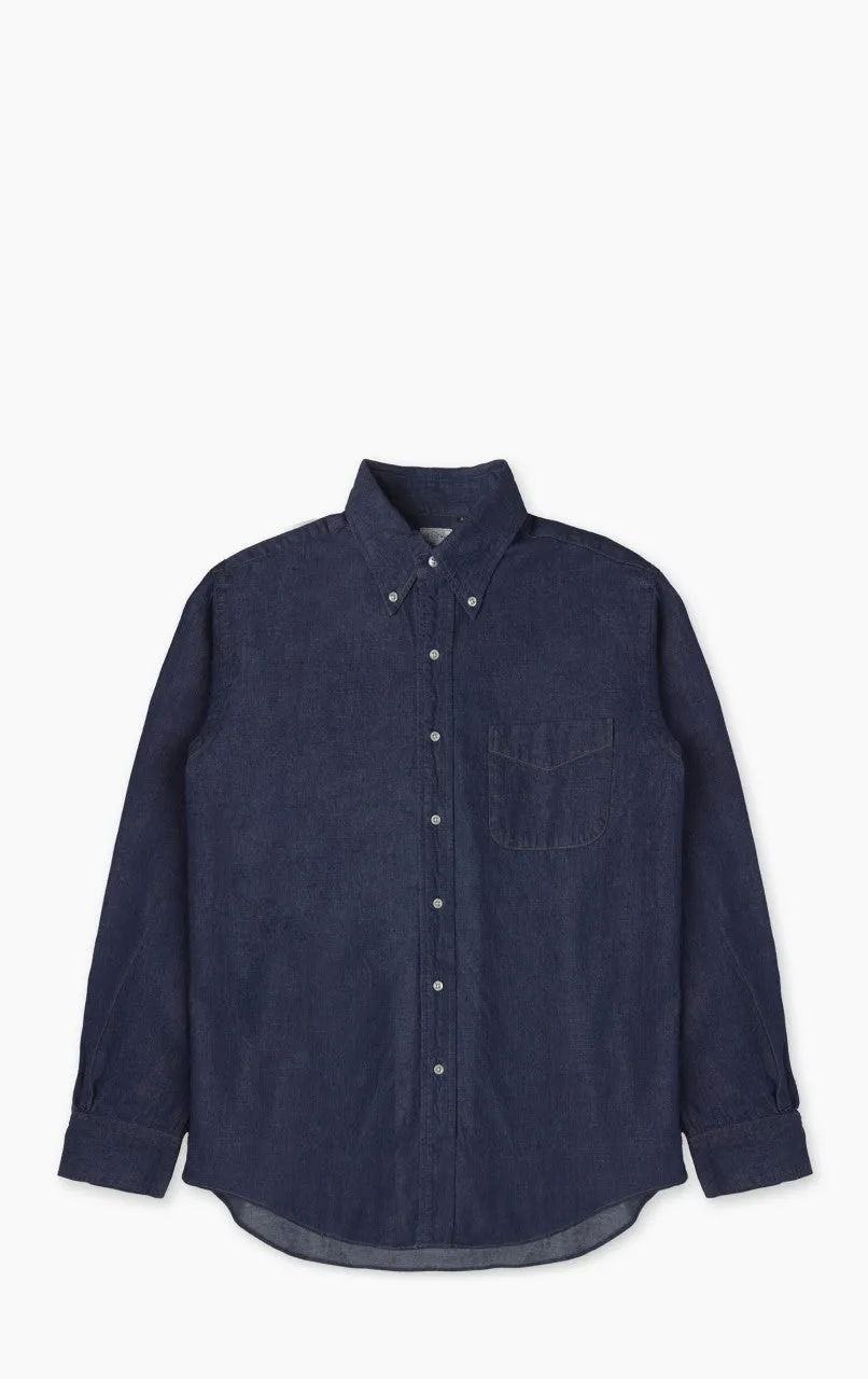 Orslow Standard Button Down Denim Shirt One Wash Indigo sold by Cultizm