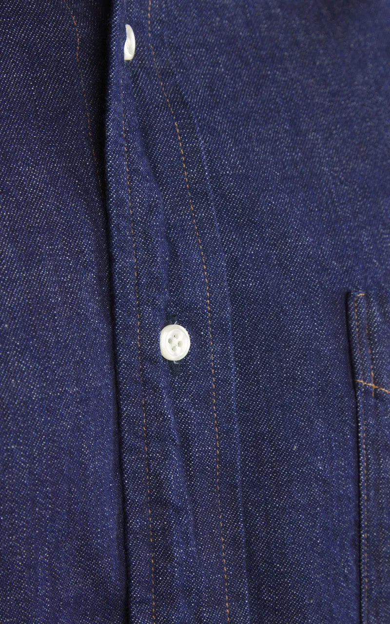 Orslow Standard Button Down Denim Shirt One Wash Indigo sold by Cultizm product image thumbnail 4