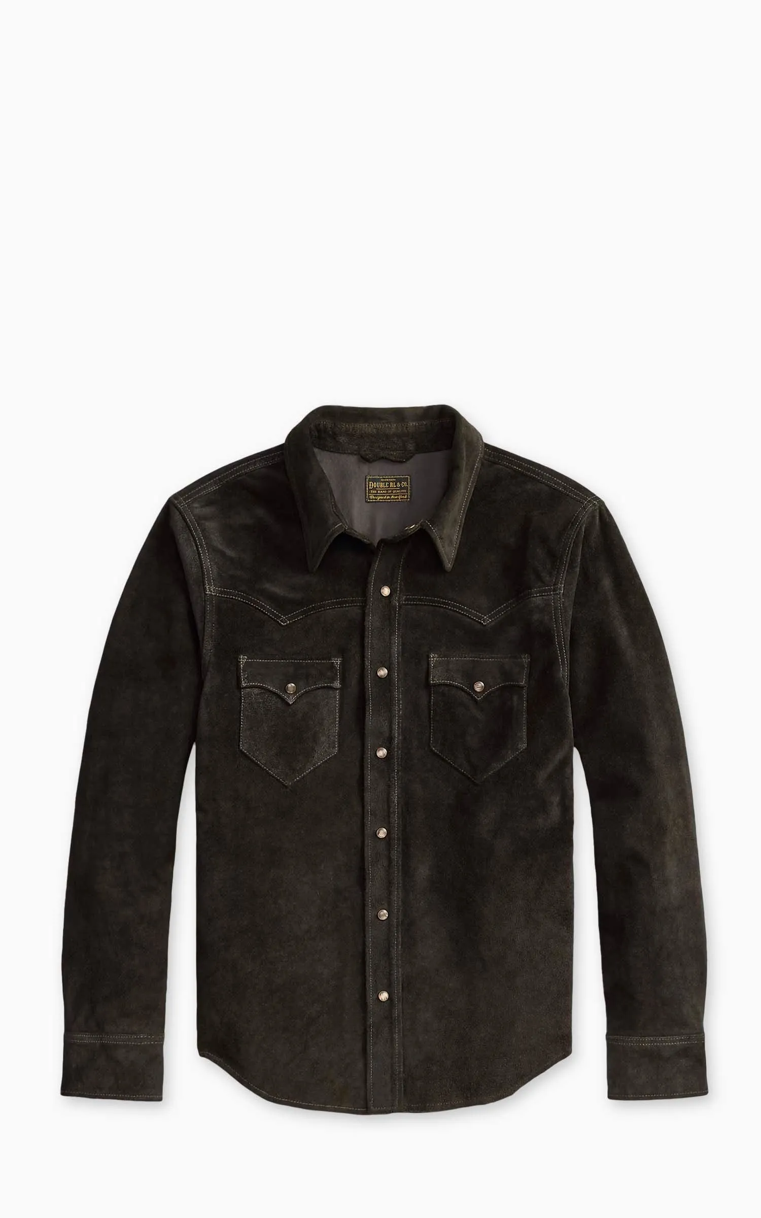 RRL Suede Western Shirt Jacket Vintage Black sold by Cultizm