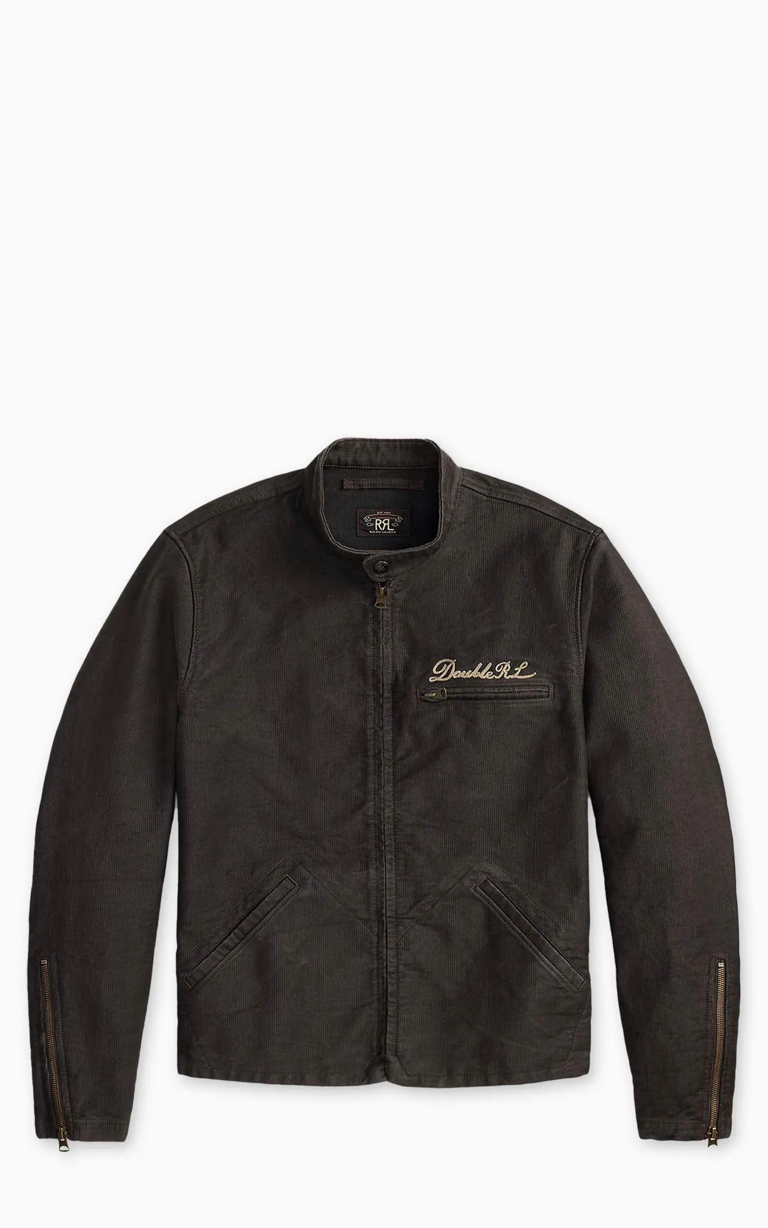 RRL Lightweight Corduroy Café-Racer-Jacket Vintage Black sold by Cultizm