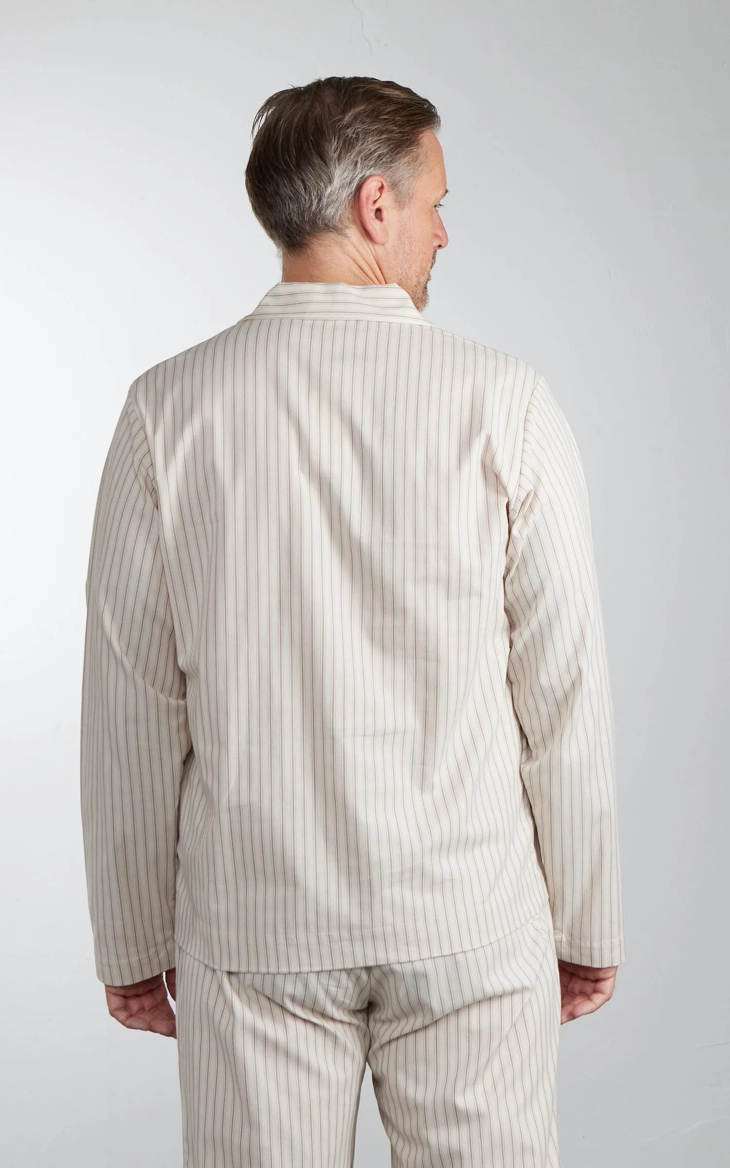 Merz b. Schwanen PJKT01 Pyjama Top Nature/Chocolate sold by Cultizm product image thumbnail 4