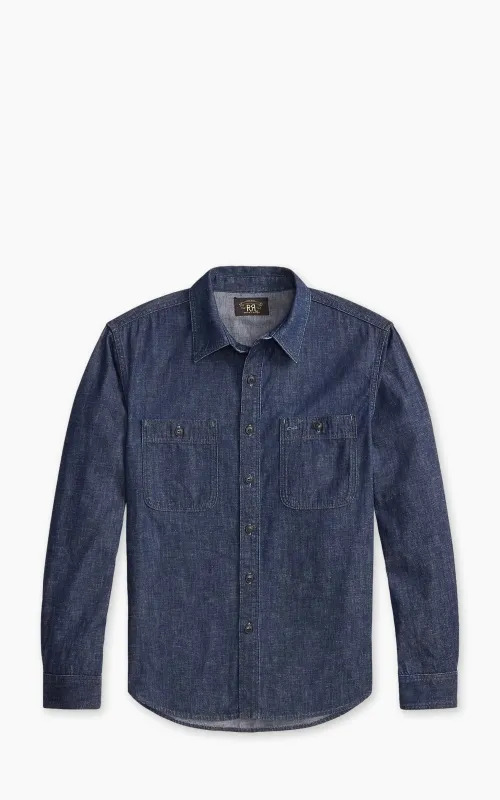 RRL Indigo Denim Workshirt Indigo Rinse made by RRL