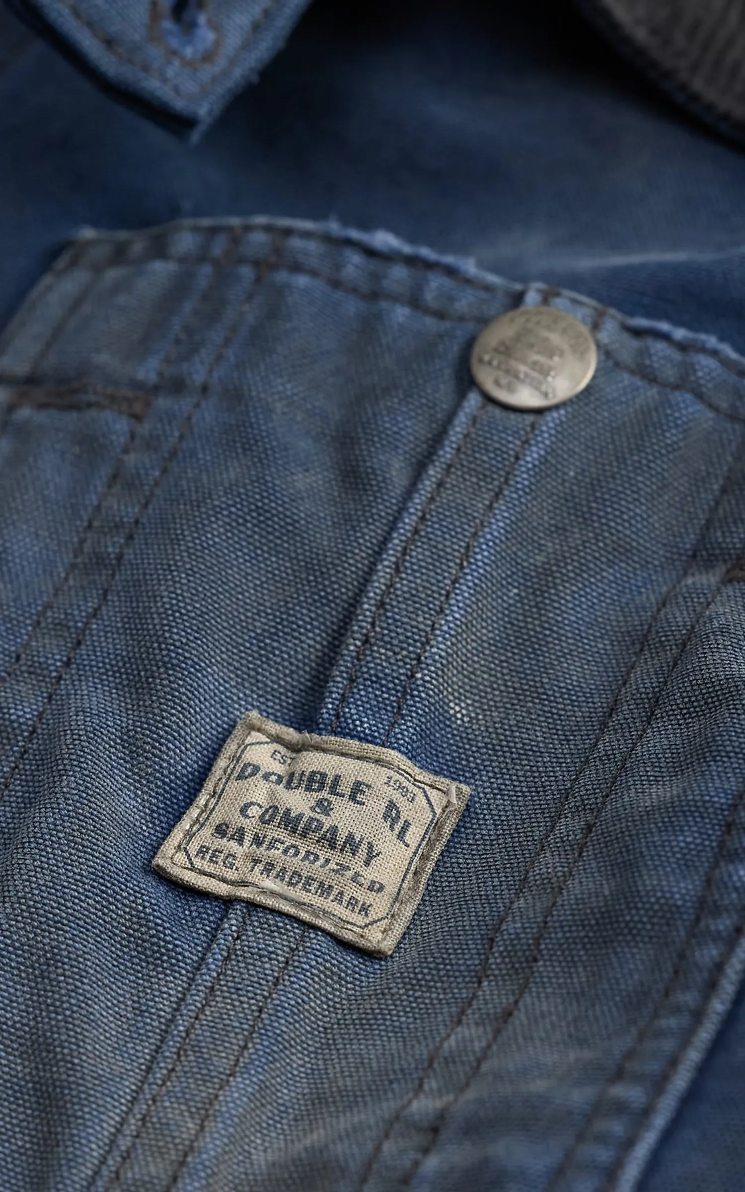RRL Corduroy-Collar Canvas Jacket Bleached Navy sold by Cultizm product image thumbnail 4