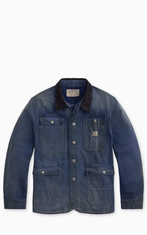 RRL Corduroy-Collar Canvas Jacket Bleached Navy made by RRL