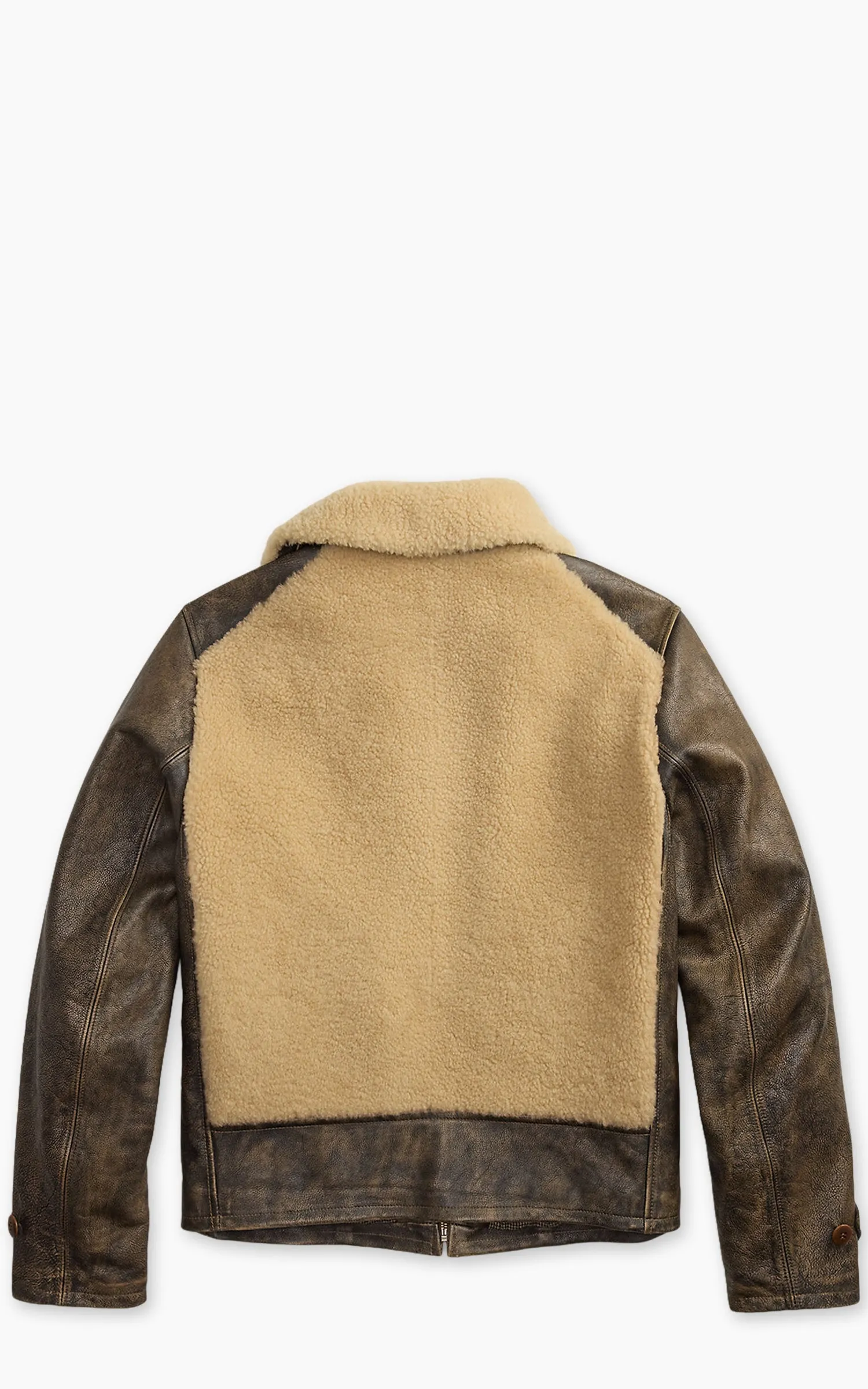 RRL Shearling Panel Leather Jacket Vintage Brown sold by Cultizm product image thumbnail 4