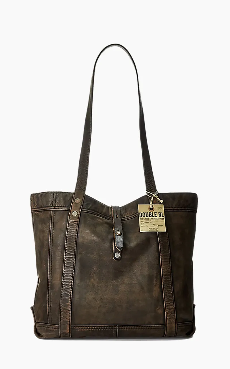 RRL Carter Tote Leather Bag Black Over Brown sold by Cultizm