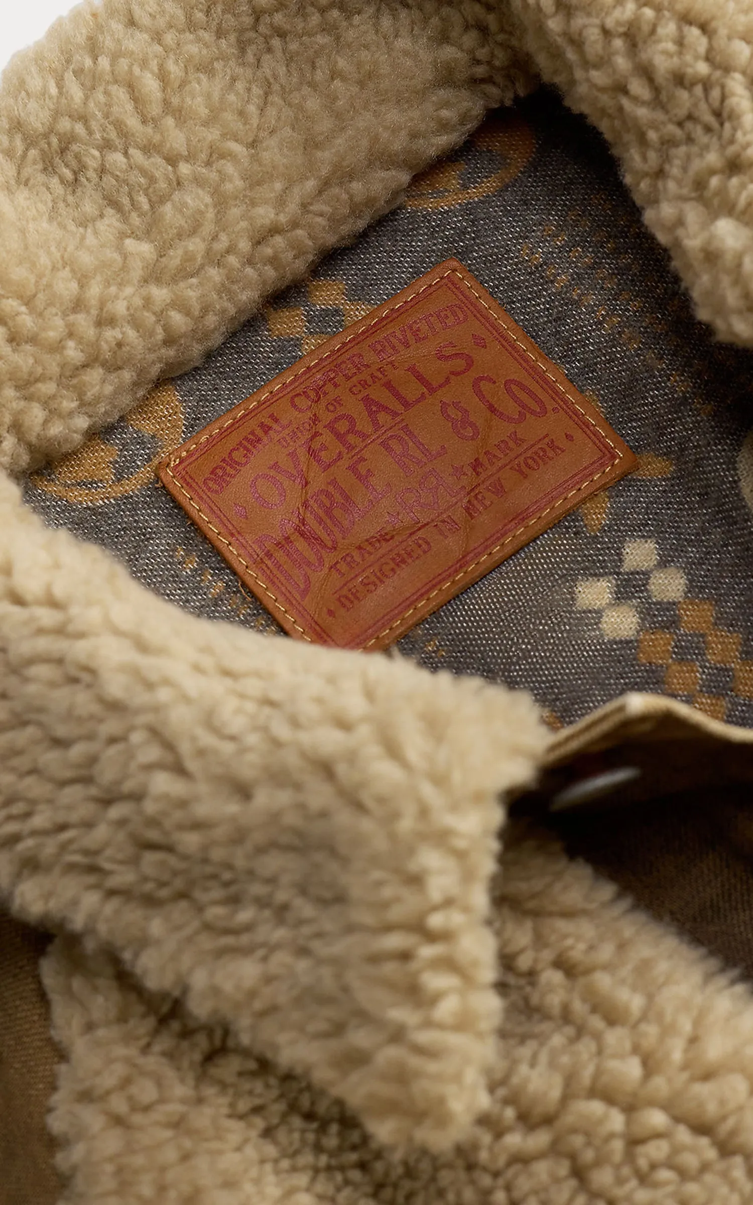 RRL Fleece-Panel Denim Trucker Jacket Distressed Brown sold by Cultizm product image thumbnail 5