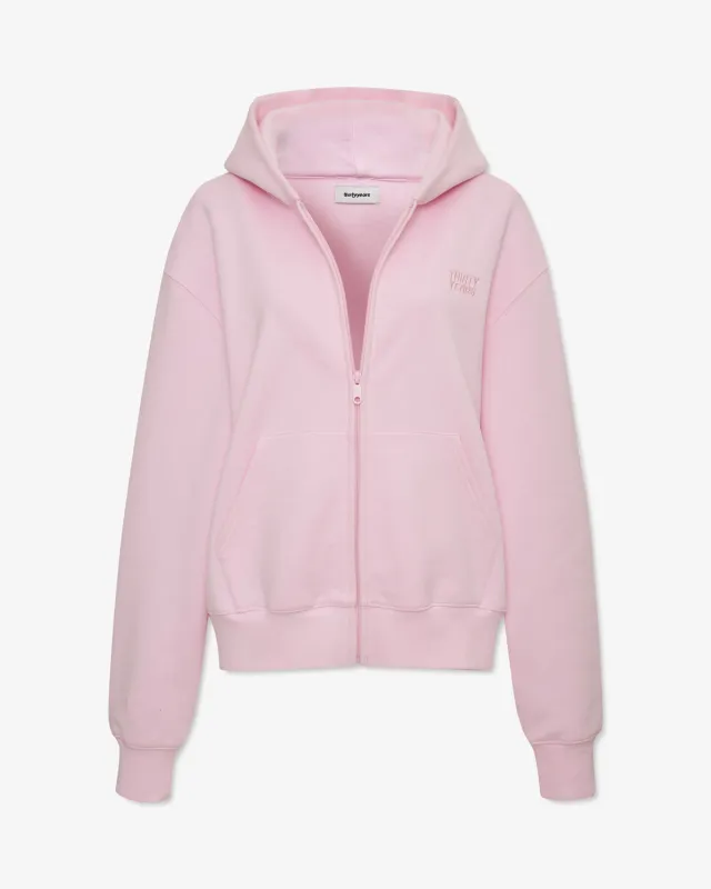 Boyfriend Zip Up Hoodie - Blush made by Thirtyyears