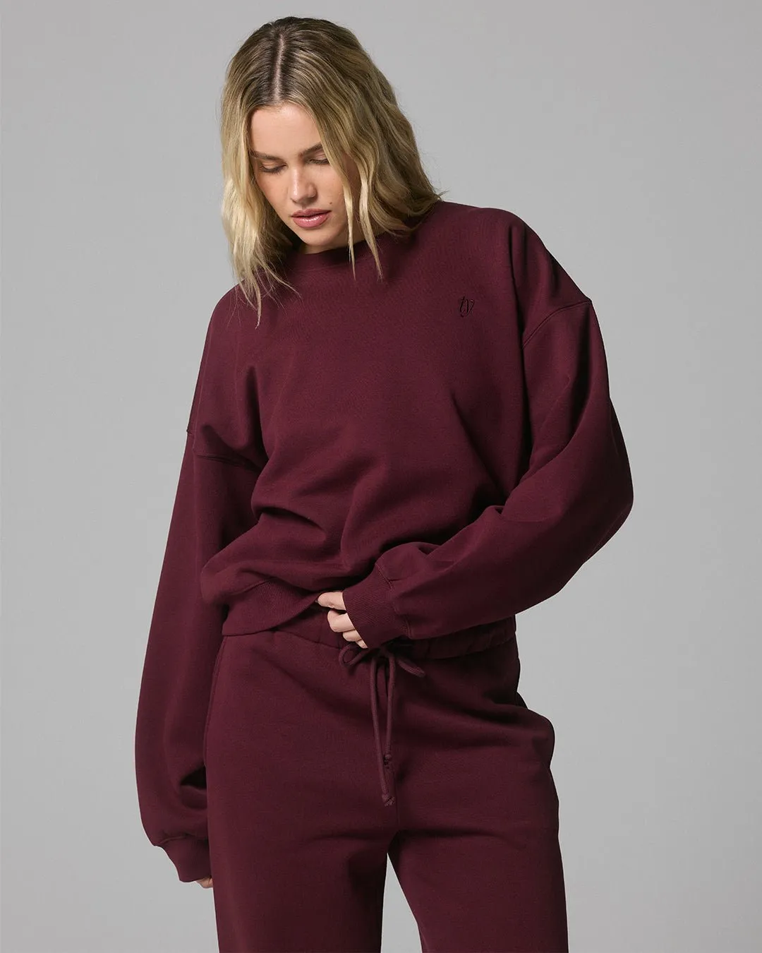 Signature Crew Sweater - Burgundy sold by Thirtyyears