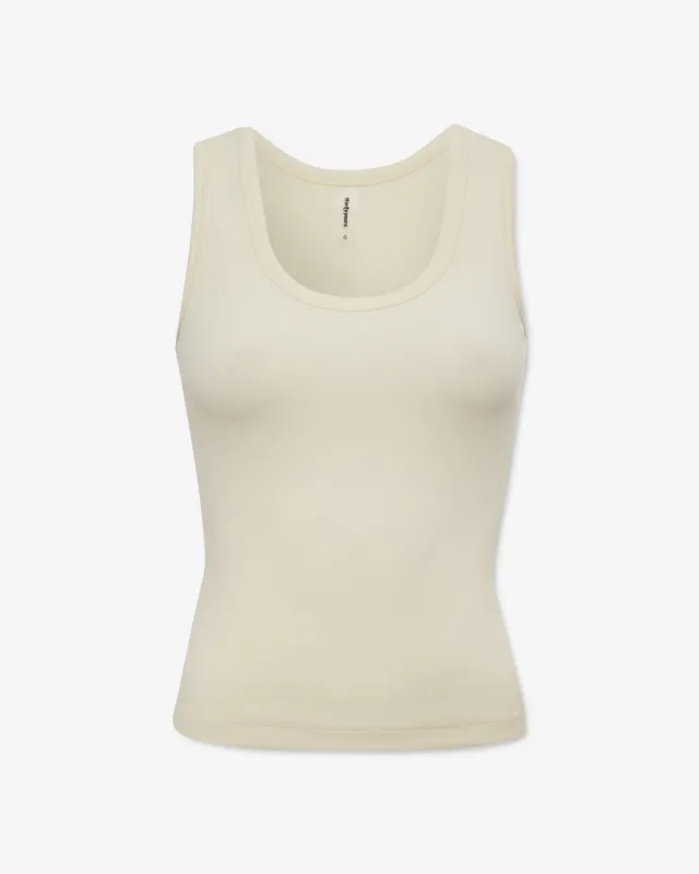 Demi Ribbed Tank - Buttermilk made by Thirtyyears