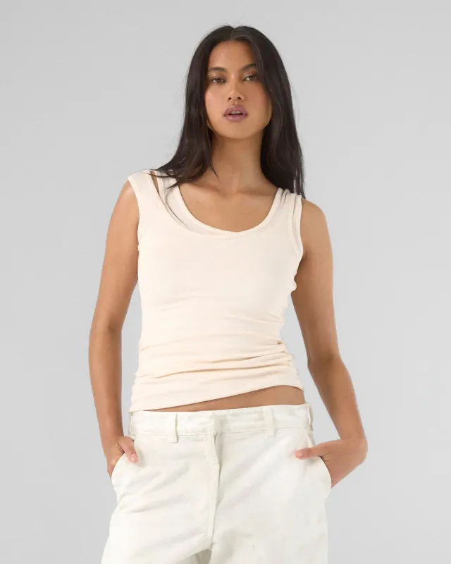 Layering Ribbed Tank - Cream made by Thirtyyears