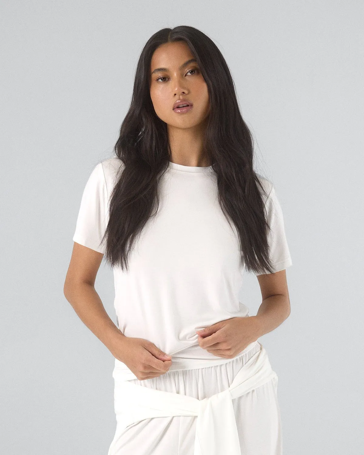 Modal Short Sleeve Tee - Off-White sold by Thirtyyears product image thumbnail 2