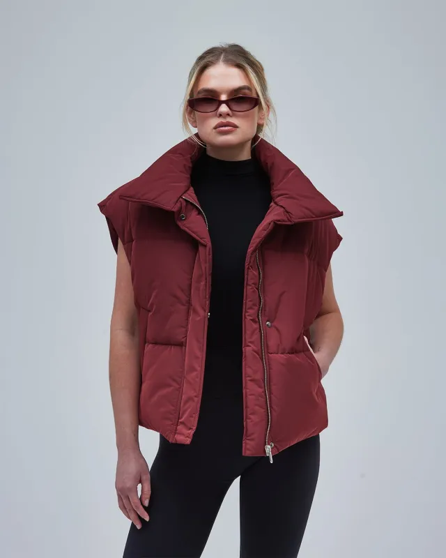 Puffer Vest - Burgundy made by Thirtyyears