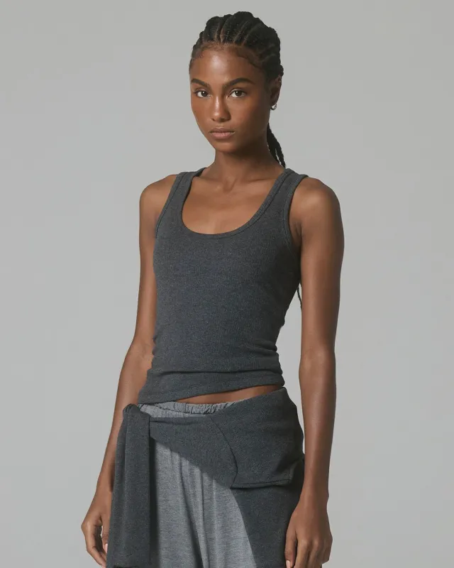 Demi Ribbed Tank - Slate made by Thirtyyears