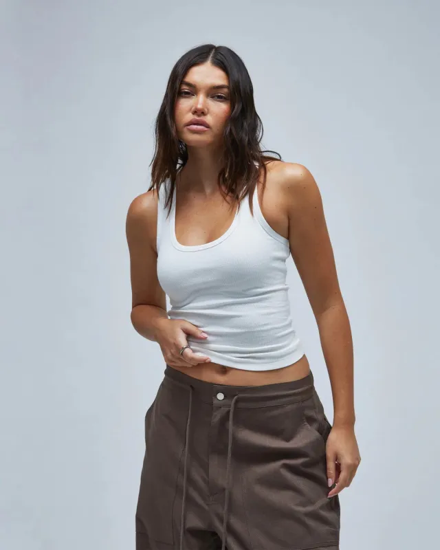 Demi Ribbed Tank - White made by Thirtyyears