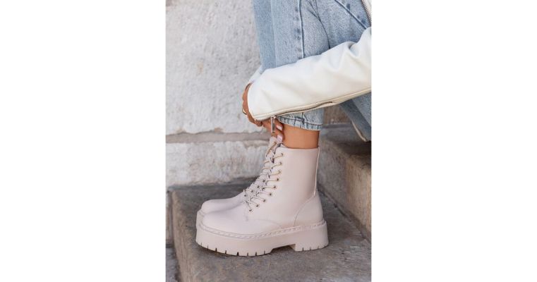 DeeZee Bej botine fără toc Emmie > DeeZee Online sold by Deezee