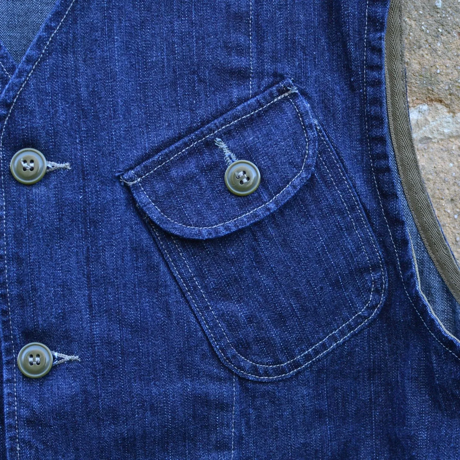 Gilet de chasse - Denim one wash sold by Arashi Denim product image thumbnail 3