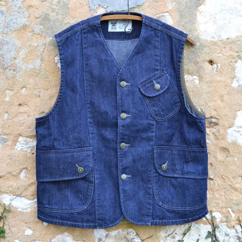 Gilet de chasse - Denim one wash made by Arashi Denim