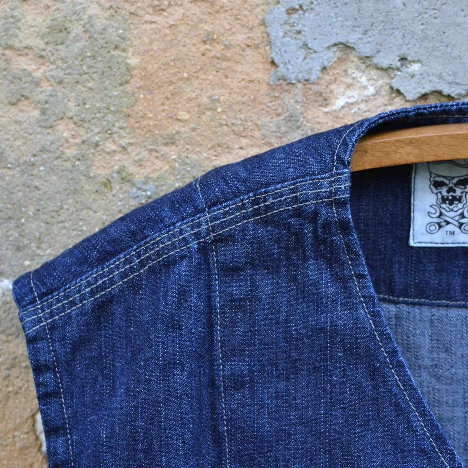 Gilet de chasse - Denim one wash sold by Arashi Denim product image thumbnail 2