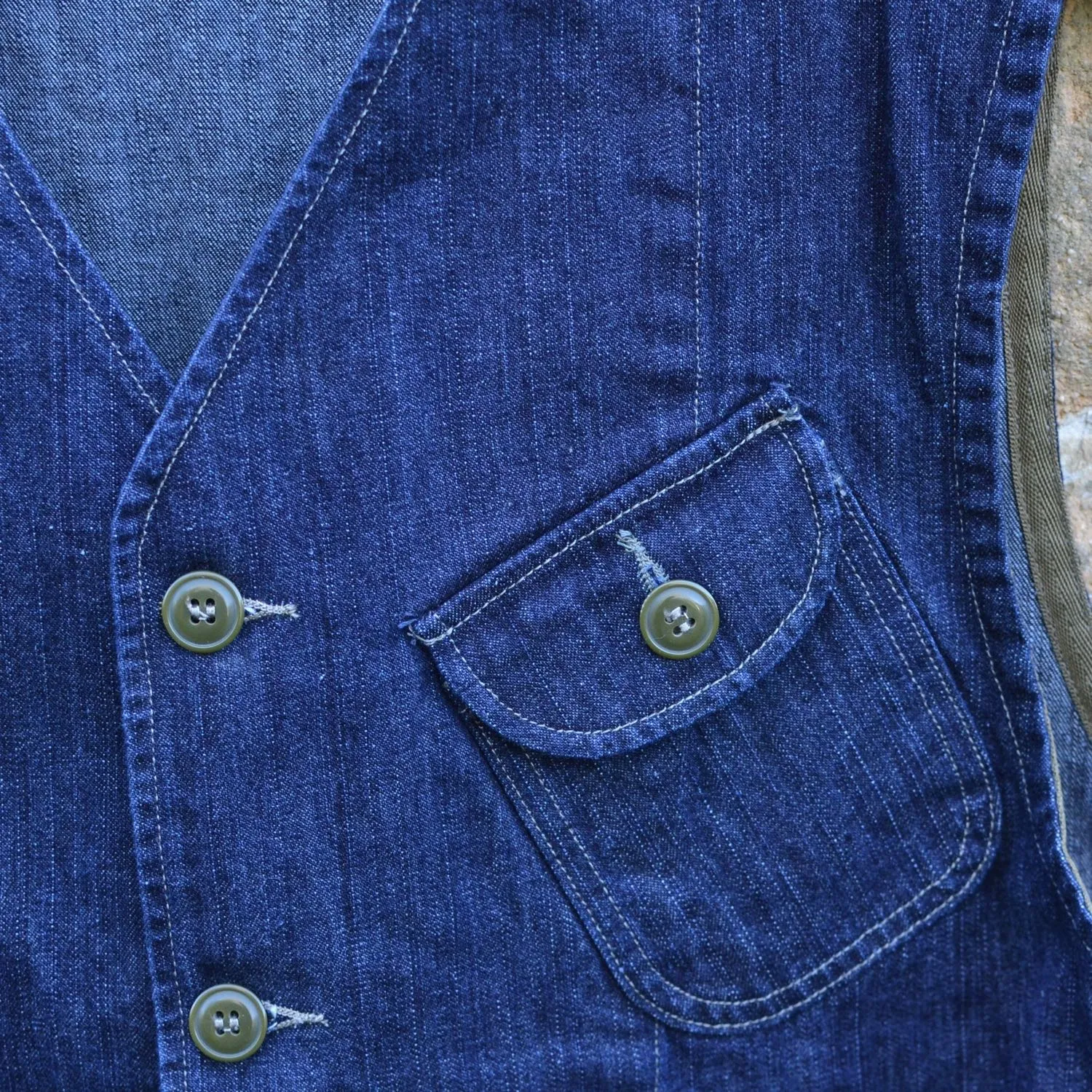 Gilet de chasse - Denim one wash sold by Arashi Denim product image thumbnail 5
