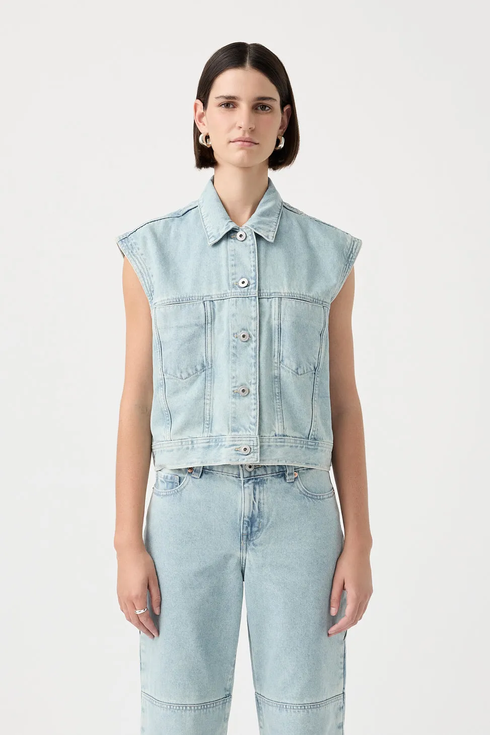 Blake Cropped Vest sold by Outland Denim