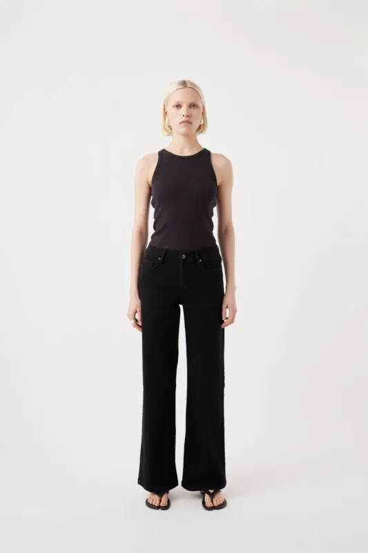 Mia Mid Wide Leg Jean Black sold by Outland Denim