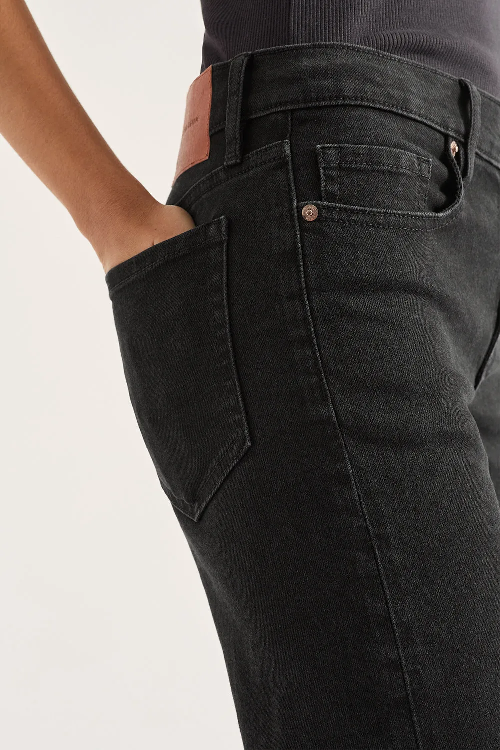 Elise Mid Straight Jean Black sold by Outland Denim product image thumbnail 4