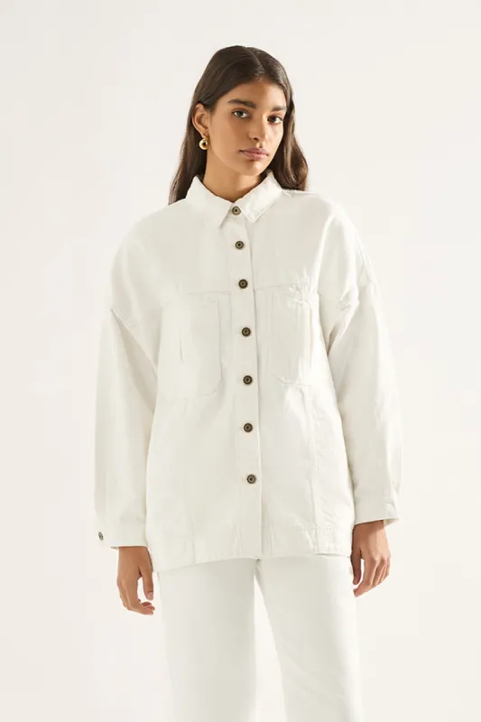 Jenny Shacket Winter White sold by Outland Denim