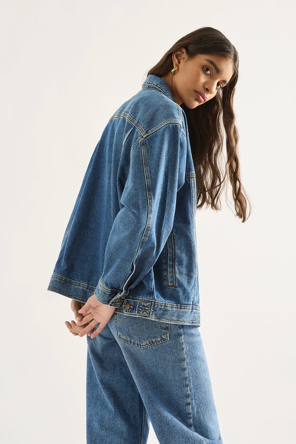 Eddie Jacket Moment Mid Blue sold by Outland Denim product image thumbnail 3